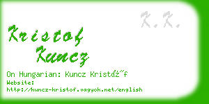 kristof kuncz business card